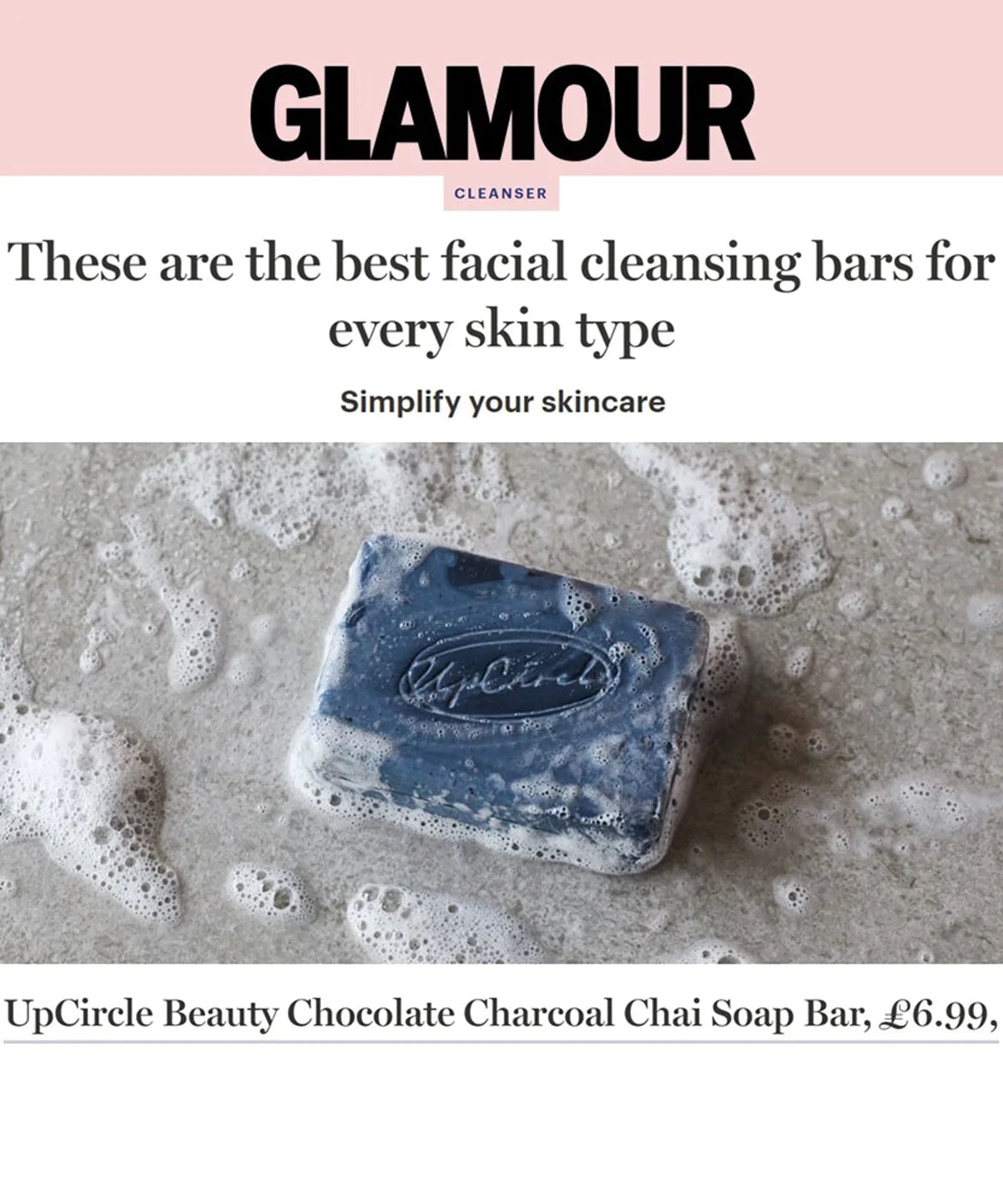 Barra limpiadora facial chocolate y carbon
